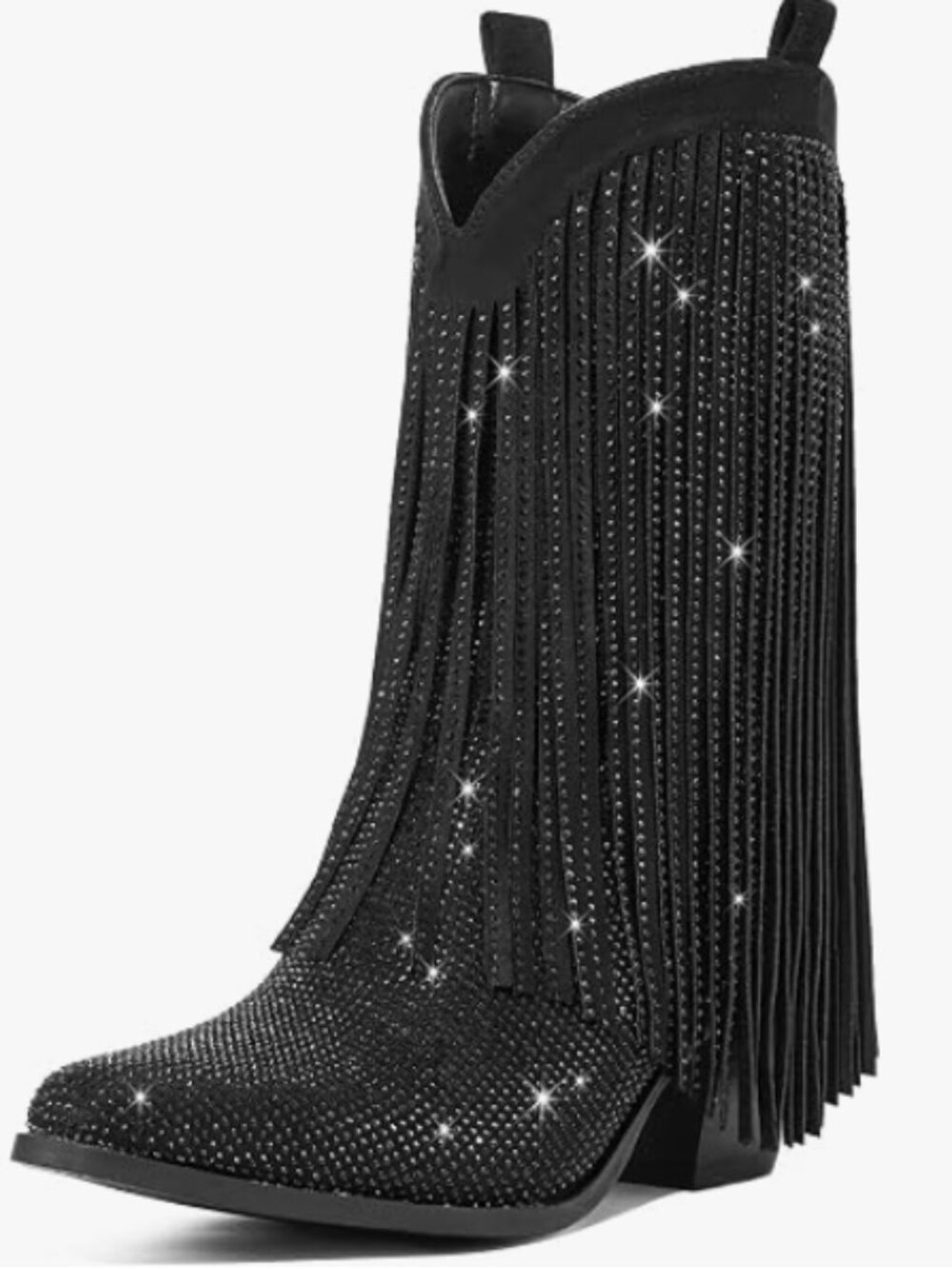 Black Rhinestone Boots Ladies Sz 8 NEW Festival Boots, Concert, Costume